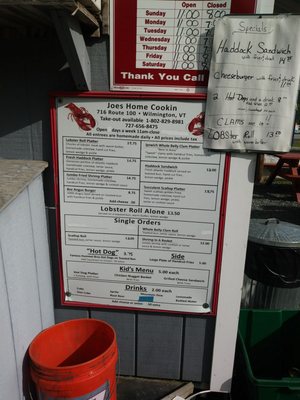 Menu photo 1 Joe's Home Cookin' Wilmington, VT Menu photo 1 Joe's Home Cookin' Wilmington, VT