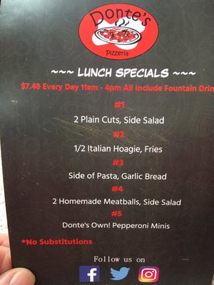 Menu photo 1 Donte's Pizzeria Pittsburgh, PA
