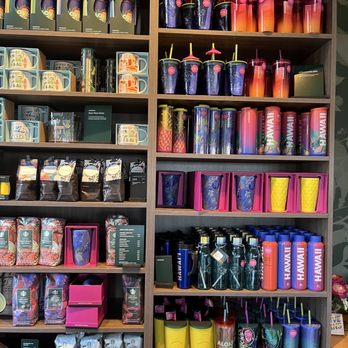 Starbucks - Wall of all the latest Hawaii collection mugs and tumblers!!!!!!! Absolutely exciting! - Coffee & Tea Near Me - Kihei, Hawaii Starbucks - Wall of all the latest Hawaii collection mugs and tumblers!!!!!!! Absolutely exciting! - Coffee & Tea Near Me - Kihei, Hawaii