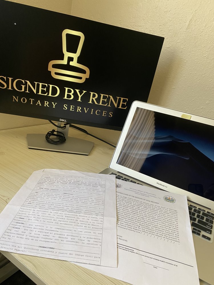 SIGNED BY RENE NOTARY SERVICES Updated June 2024 Request a Quote