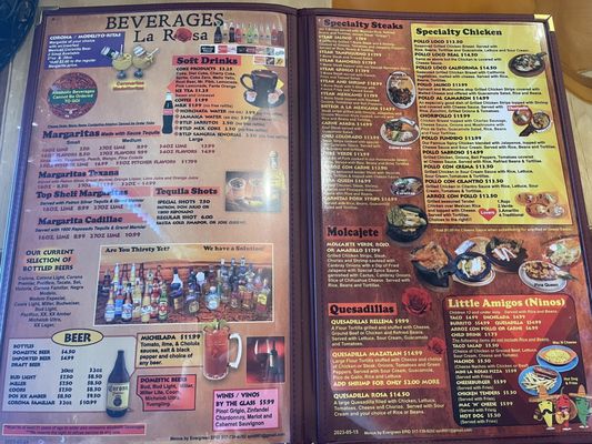 Menu photo 2 La Rosa Mexican Restaurant Greenwood, IN Menu photo 2 La Rosa Mexican Restaurant Greenwood, IN