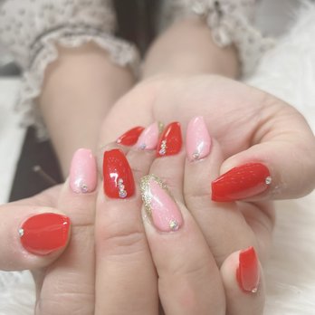 Pink Polish - Gel fullset with design - Nail Salons Near Me - Ruston, Washington