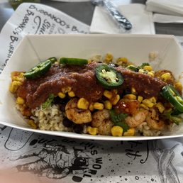 Shrimp habernero bowl Shrimp habernero bowl