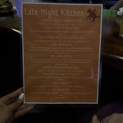 Cattle 'n Clover - Late Night Kitchen Menu