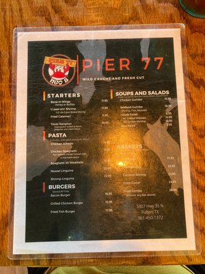 Menu photo 5 Pier 77 Fulton, TX