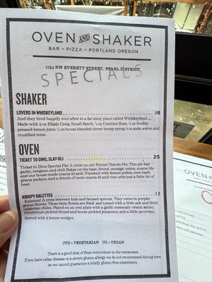 Menu photo 1 Oven and Shaker Portland, OR