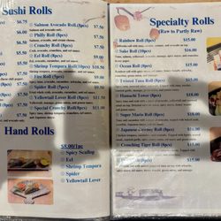 Sake Home Cooking & Sushi Bar - Rolls Menu