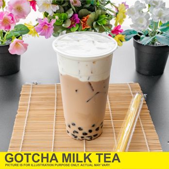 Gotcha Boba - a glass of milk tea with a straw - Bubble Tea Near Me - Friendswood, Texas Gotcha Boba - a glass of milk tea with a straw - Bubble Tea Near Me - Friendswood, Texas
