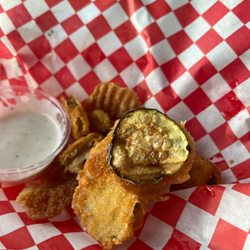 Betty Rose's Little Brisket - Over cooked fried pickles.