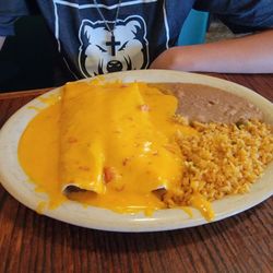 Arizola's Mexican Restaurant - Beef & bean burritos w/rice & beans