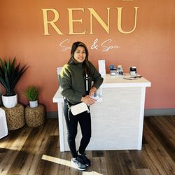Renu Salon & Spa - My wife checking in for her appointment .