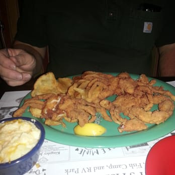 Whiteys Fish Camp - Soft shell crab plate wth potato chips and cheese grits. - Seafood Near Me - Fleming Island, Florida Whiteys Fish Camp - Soft shell crab plate wth potato chips and cheese grits. - Seafood Near Me - Fleming Island, Florida