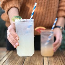 Margaritas and Spicy Palomas made with fresh squeezed juice and best enjoyed on our patio!