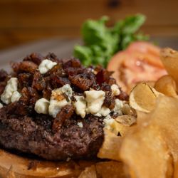 Hideaway Bar & Grill - Bacon Jam with blue cheese burger