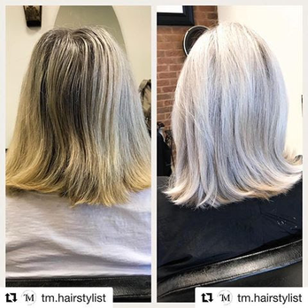 Beleza Salon - From Brassy to Platinum! - Hair Salons Near Me - Roswell, Georgia