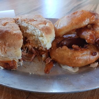 bisQit - Low country sandwich and onion rings - Burgers Near Me - Pawleys Island, South Carolina