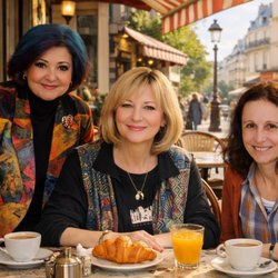 Clothes Encounters of A Second Time - In 2017 in France with my friends...  wearing a silk scarf ( Yves St Laurent) from Clothes Encounter... I still wear the scarf to this day..