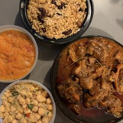 Sybil's Bakery & Restaurant - stew oxtail, rice & peas, pumpkin, channa