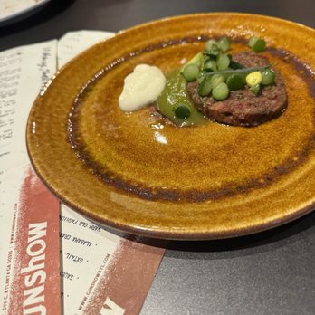 Gunshow - Wagyu tartare - also quite tasty. Came with bread - New American Near Me - Atlanta, Georgia Gunshow - Wagyu tartare - also quite tasty. Came with bread - New American Near Me - Atlanta, Georgia