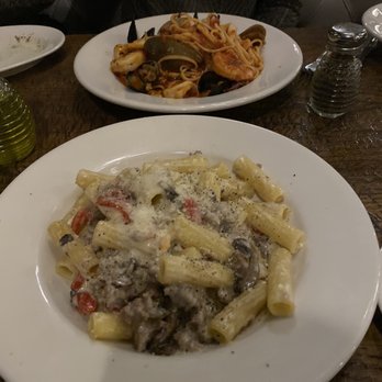 Balagio - Sausage rigatoni and a sea food pasta (maybe Frutti di mare). Both are good and recommend. - Cocktail Bars Near Me - Mokena, Illinois