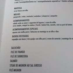 Gula Gula - Cardápio dos grelhados