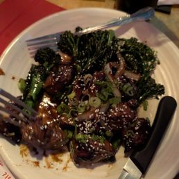 Beef and broccoli no it's like filet mignon