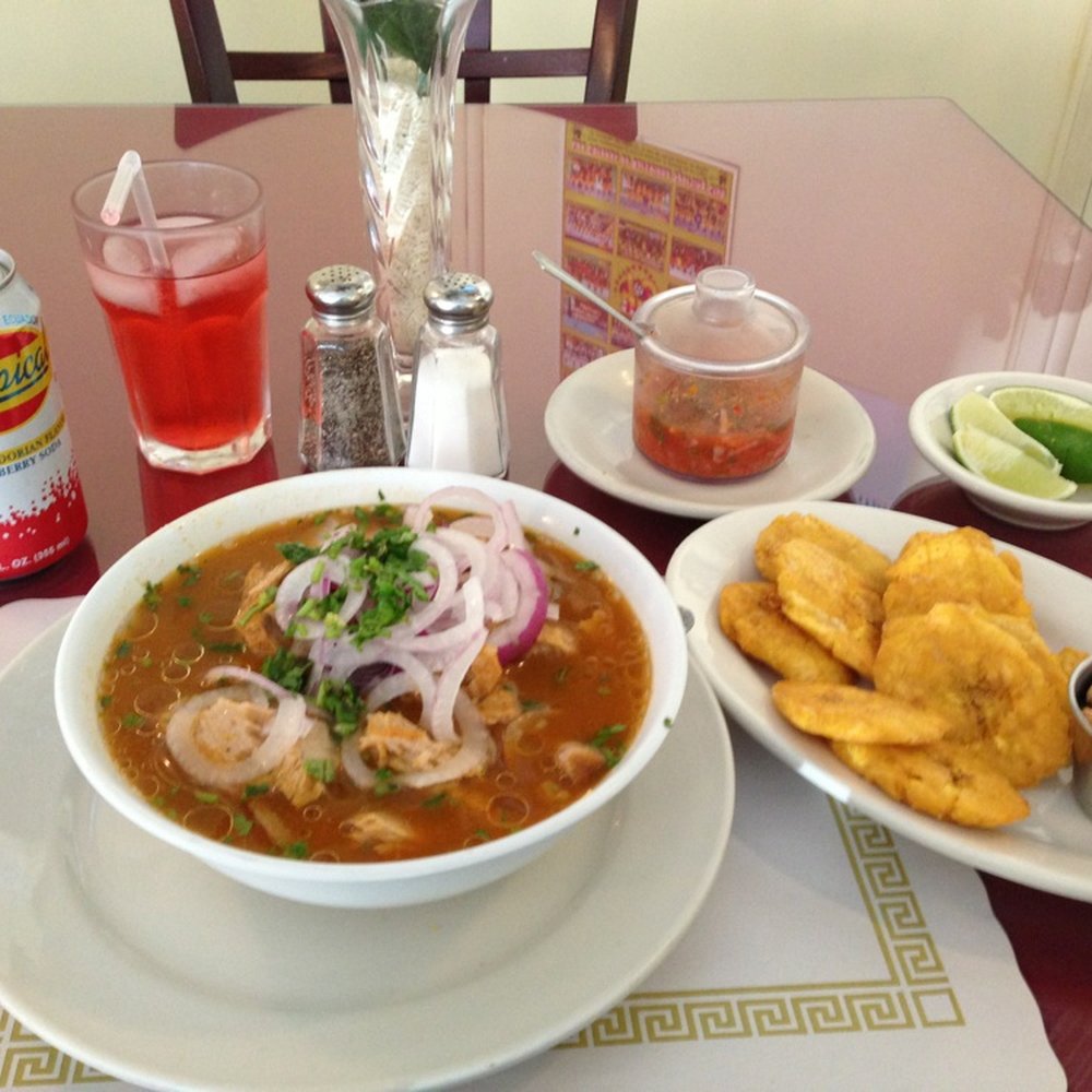 Sari's Kitchen - Encebollado de Pescado, con patacones - Latin American Near Me - Hackensack, New Jersey Sari's Kitchen - Encebollado de Pescado, con patacones - Latin American Near Me - Hackensack, New Jersey
