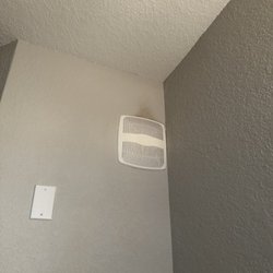 Dirt/mold build up above vent in bathroom