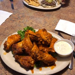Wings and steak sandwich