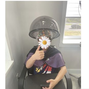 JJ Salon & Barber - My nephew getting his first perm, feeling good about it - Hair Salons Near Me - Annandale, Virginia
