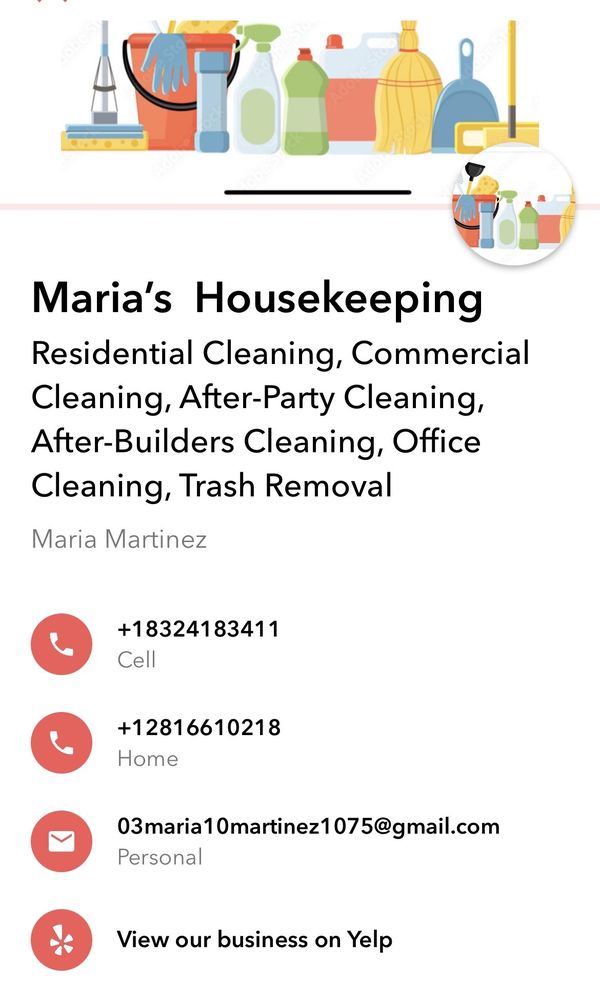 MARIA’S HOUSEKEEPING Updated September 2024 Katy, Texas Home