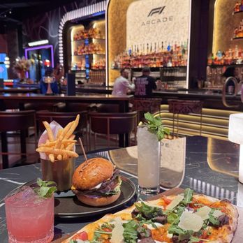 F1 Arcade Las Vegas - Seared Steak Flatbread Pizza - Arcades Near Me - Las Vegas, Nevada