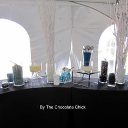 The Chocolate Chick - Ground Breaking of One Loudoun deserved a sweet surprise with a black, blue and white candy station to match the logo