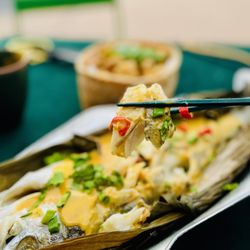 Jun Bistro - Banana leaf wrapped seabass