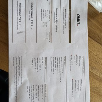 Onki - Menu - Korean Near Me - Torrance, California