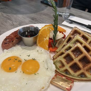 Spork Restaurant - Pandan Waffle Combo - Asian Fusion Near Me - San Francisco, California Spork Restaurant - Pandan Waffle Combo - Asian Fusion Near Me - San Francisco, California
