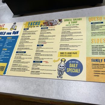 Elite Week at Tacodeli - Katy - Menu at the counter - Yelp Events Near Me - Houston, Texas