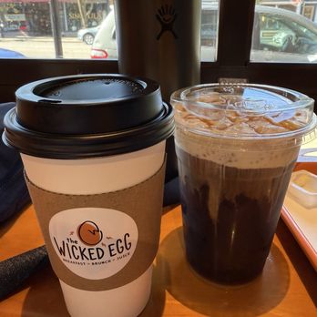 The Wicked Egg - Pumpkin Spice cold brew and freshly brewed coffee with oat milk - Breakfast & Brunch Near Me - Libertyville, Illinois