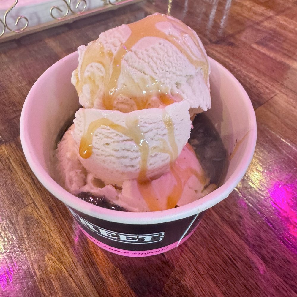 Sugar Street - Halfbaked cookie dough bowl with vanilla ice cream and caramel drizzle - Ice Cream & Frozen Yogurt Near Me - Harrisburg, North Carolina