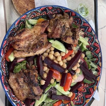 Lucia Mediterranean Grill - Chicken Pargiyot Salad to die for - Mediterranean Near Me - Los Angeles, California Lucia Mediterranean Grill - Chicken Pargiyot Salad to die for - Mediterranean Near Me - Los Angeles, California
