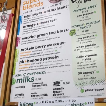 Jamba - Menu - Juice Bars & Smoothies Near Me - Concord, California