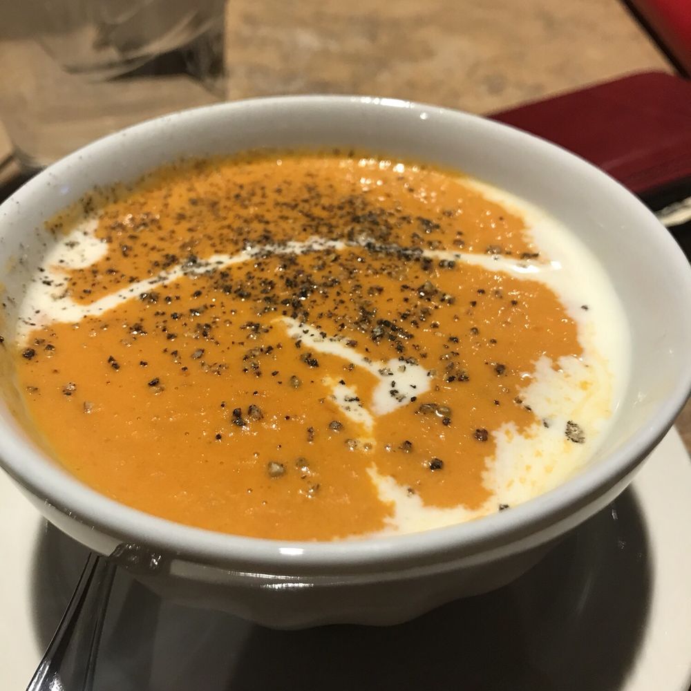 Soup of day creamy tomatoes was good Soup of day creamy tomatoes was good