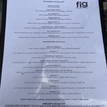 Fig - Lunch menu - French Near Me - Asheville, North Carolina