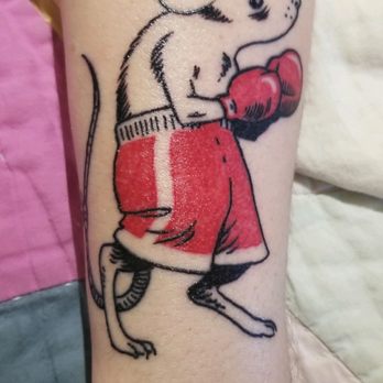 Purple Panther Tattoo - Boxing rat, by Graham Chaffee - Tattoo Near Me - Los Angeles, California