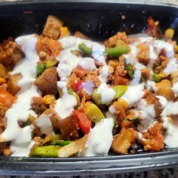 Meal Prep Sunday - Chile Cheese Potato Entrée w/ the sauce it came with on top. - Food Delivery Services Near Me - Vista, California Meal Prep Sunday - Chile Cheese Potato Entrée w/ the sauce it came with on top. - Food Delivery Services Near Me - Vista, California
