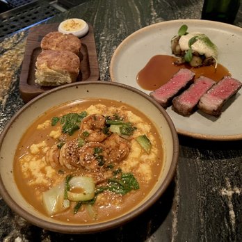 Husk - new orleans bbq shrimp, bear creek beef, buttermilk cheddar biscuit - Southern Near Me - Nashville, Tennessee