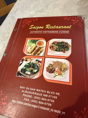 Menu photo 1 Saigon Restaurant Albuquerque, NM