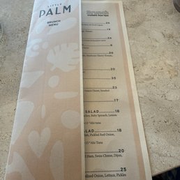 Little palm brunch menu