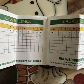 Laurel Golf Center - Mini golf score card - Golf Near Me - Laurel, Maryland Laurel Golf Center - Mini golf score card - Golf Near Me - Laurel, Maryland