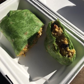 Happy + Hale - Breakfast wrap with quinoa, curried cauliflower, black bean, parm cheese and egg - Salad Near Me - Durham, North Carolina Happy + Hale - Breakfast wrap with quinoa, curried cauliflower, black bean, parm cheese and egg - Salad Near Me - Durham, North Carolina